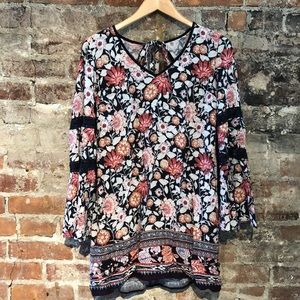 Trendy Bell Sleeve Floral Dress